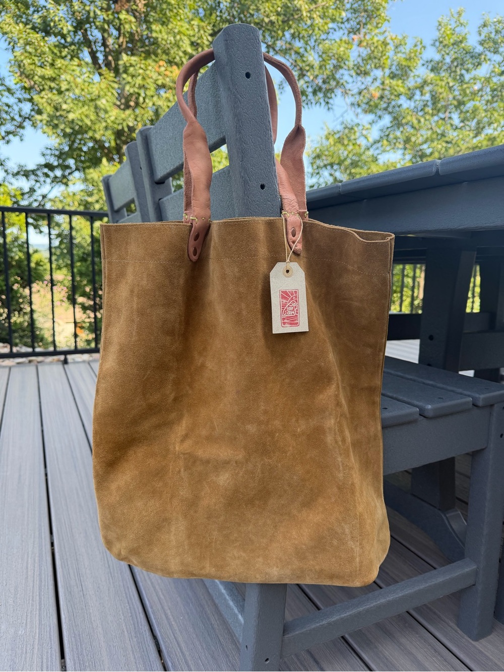 Satorisan Suede Tote Bag with Pouch & Key Ring - Picture 5 of 10